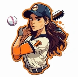 baseball-softball-female-swinging-cartoon-260nw-2303224075